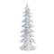 Flocked White Pine Tree with Carved Design Set